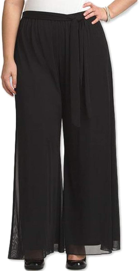 906 - Long plus Size Elastic Waistband Wide Legged Palazzo Pants
