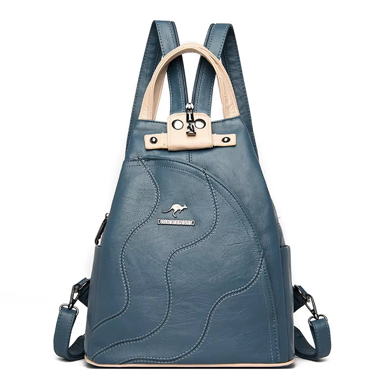 Women Leather Backpacks Zipper Female Chest Bag Travel Back Pack Ladies Bagpack Mochilas School Bags for Teenage Girls Sac a Dos