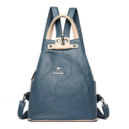 Women Leather Backpacks Zipper Female Chest Bag Travel Back Pack Ladies Bagpack Mochilas School Bags for Teenage Girls Sac a Dos
