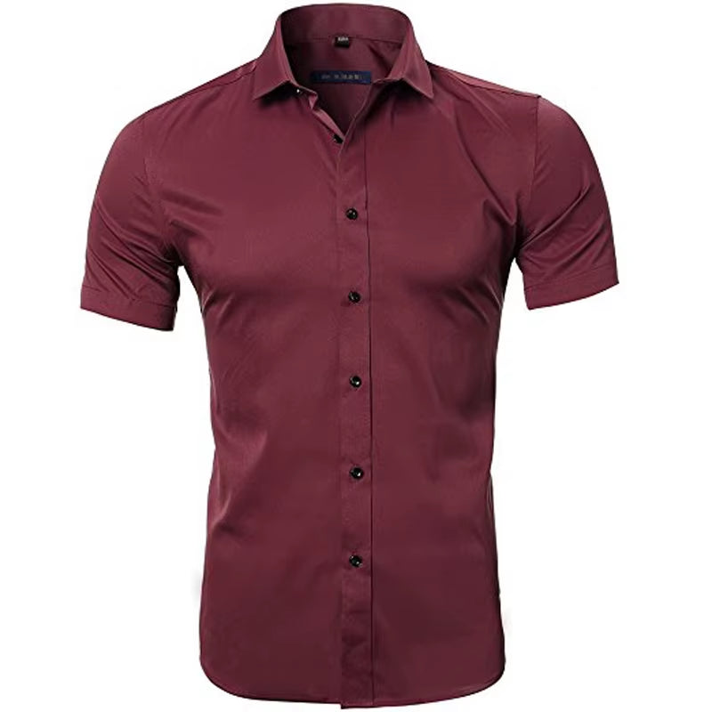 Men'S Purple Bamboo Fiber Dress Shirts Brand Long Sleeve Shirt Solid Slim Fit Casual Formal Non Iron Work Shirt Camisa Masculina