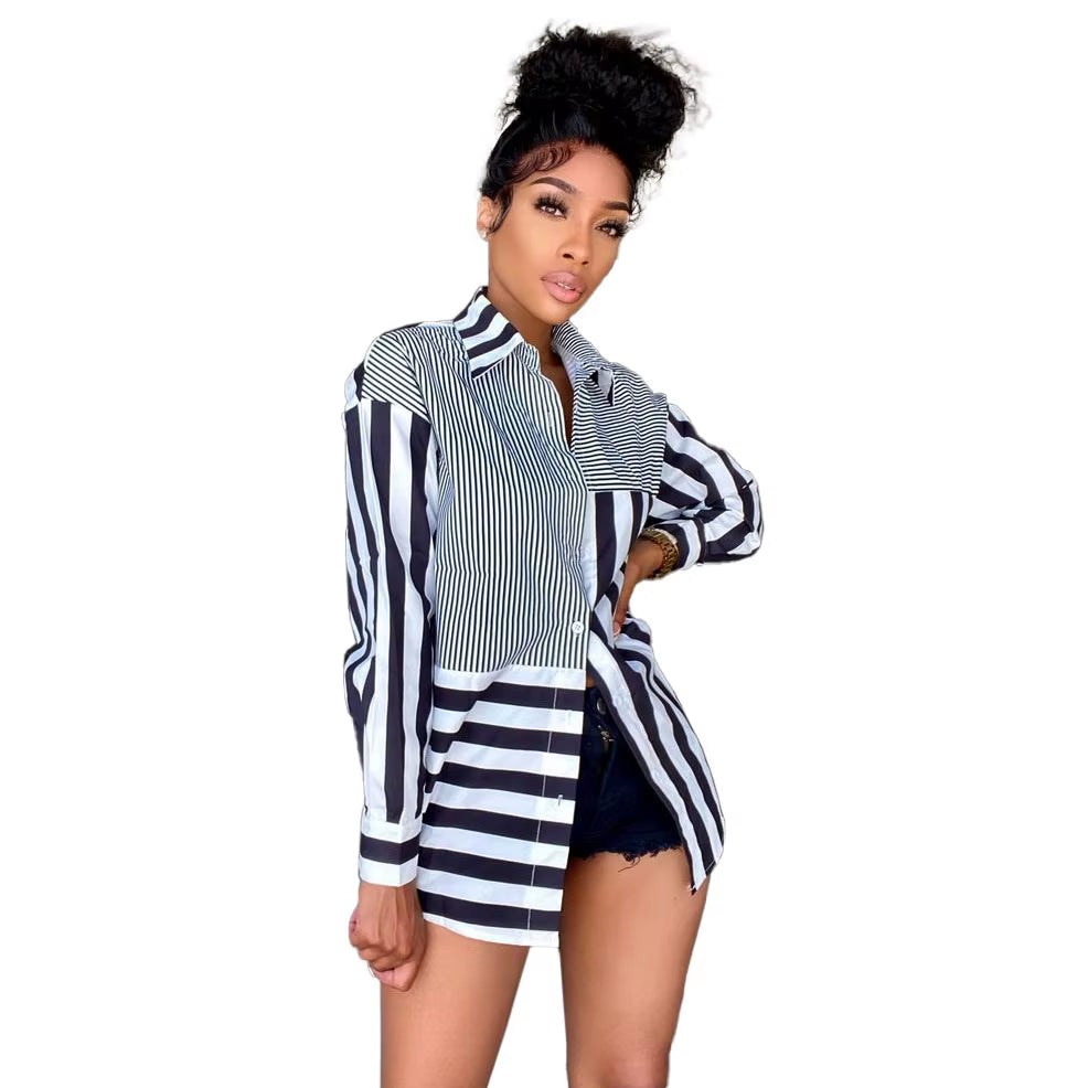 Vintage Fashion Women Autumn Long Sleeve Shirt High Quality Lady Clothes Chic Sexy Short Mini Dress Women Shirts Blouses 2021