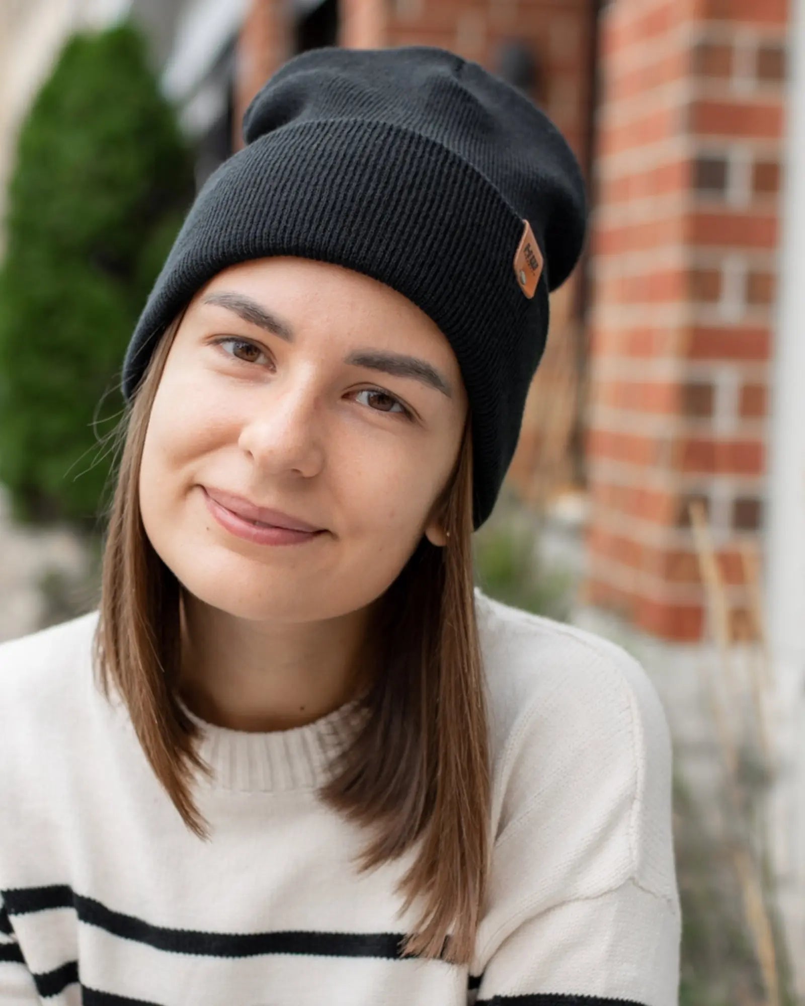 HAAKWEAR Knit Cuffed Classic Beanie / Hat - Charcoal Black, Made in USA