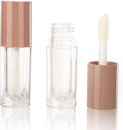 30Pcs Nude Empty 6Ml 0.2Oz Lip Gloss Tubes with Big Doe Foot Wand，Round Lipgloss Containers，Concealer Tube Cosmetic Packing Container Bulk Wholesale