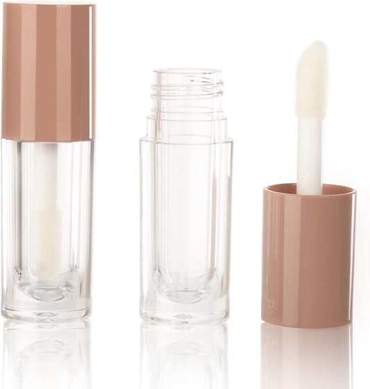 30Pcs Nude Empty 6Ml 0.2Oz Lip Gloss Tubes with Big Doe Foot Wand，Round Lipgloss Containers，Concealer Tube Cosmetic Packing Container Bulk Wholesale