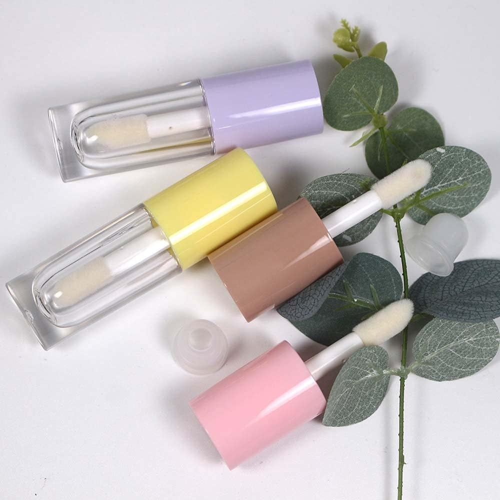 30Pcs Nude Empty 6Ml 0.2Oz Lip Gloss Tubes with Big Doe Foot Wand，Round Lipgloss Containers，Concealer Tube Cosmetic Packing Container Bulk Wholesale