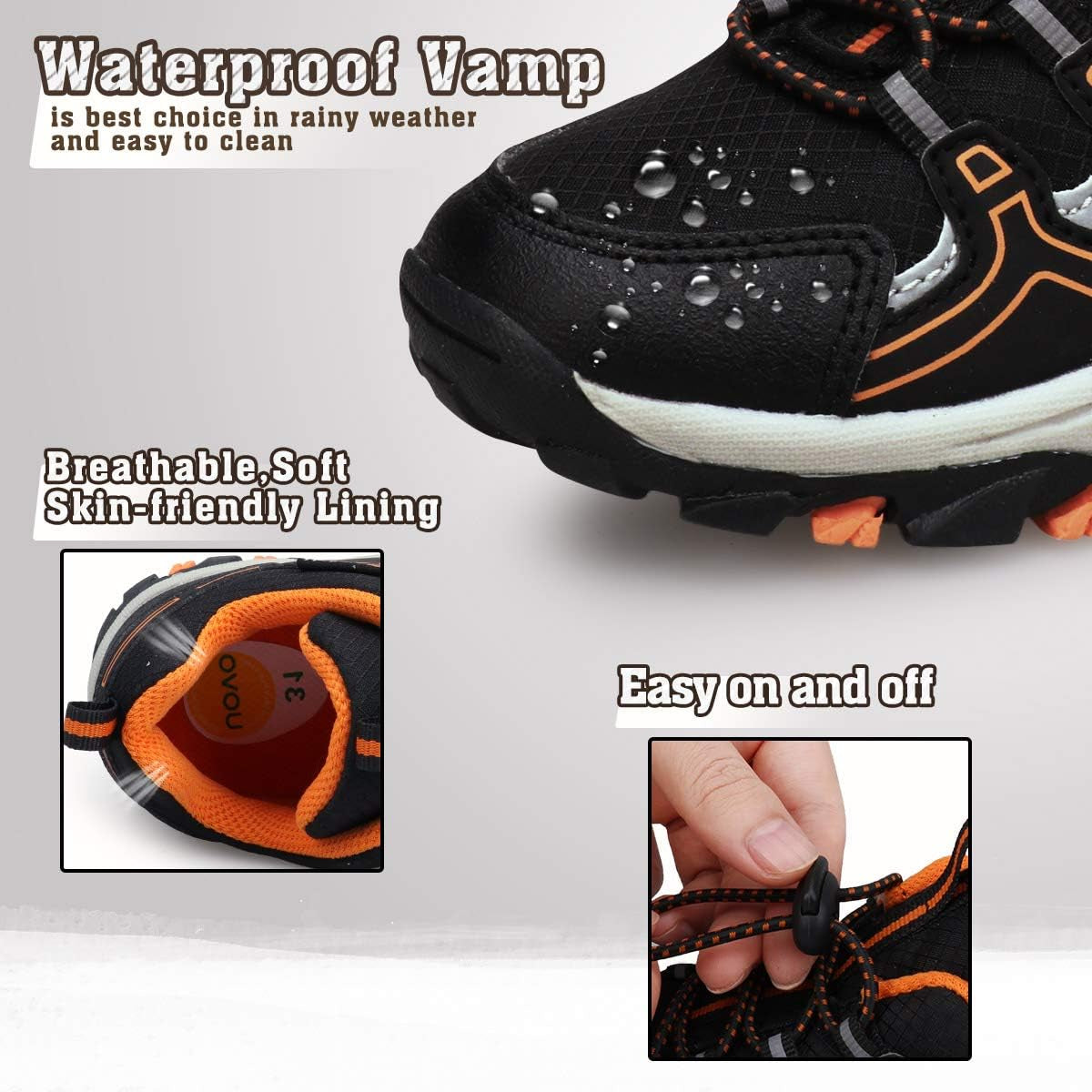 Boys Shoes Boys Tennis Running Sneakers Waterproof Hiking Shoes Kids Outdoor Fashion Sneakers Slip Resistant (Big/Little Boys)