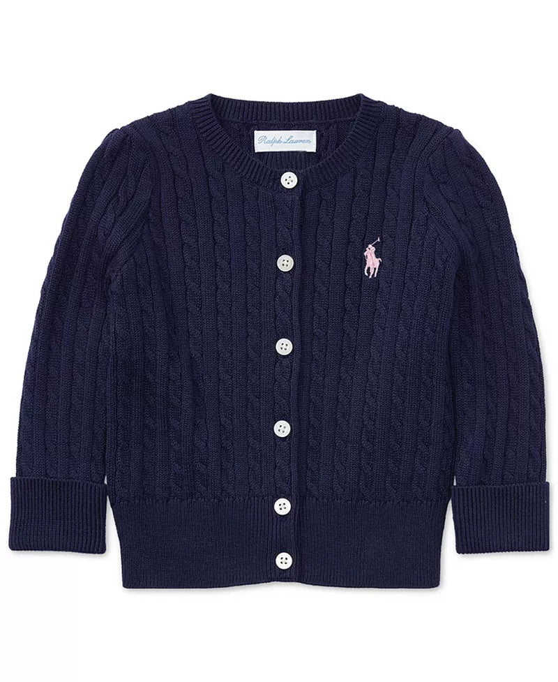 Baby Girls Cable-Knit Cotton Cardigan