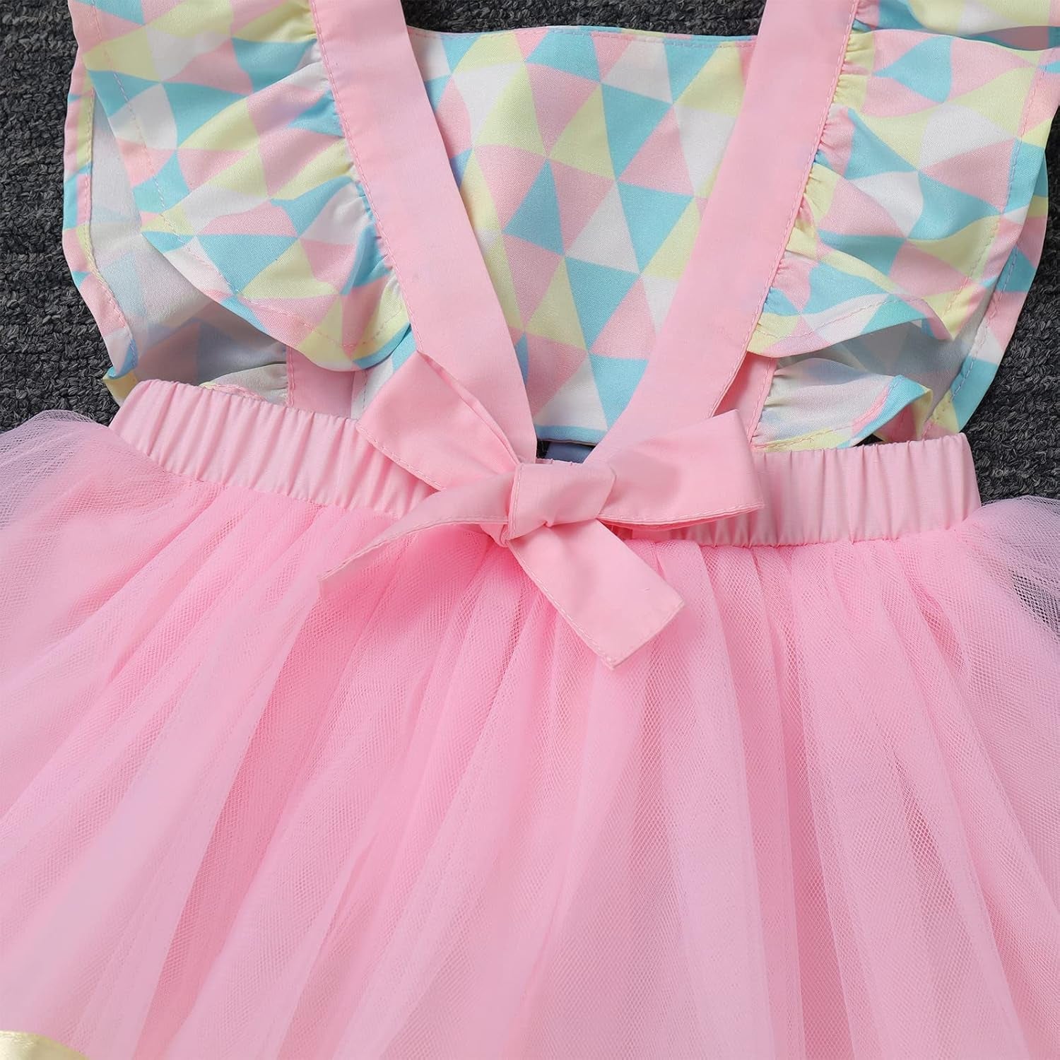 Baby Girl First Birthday Outfit Rainbow Tutu Princess Romper Dress Tiara Shoes 3Pcs Clothes Set for Cake Smash