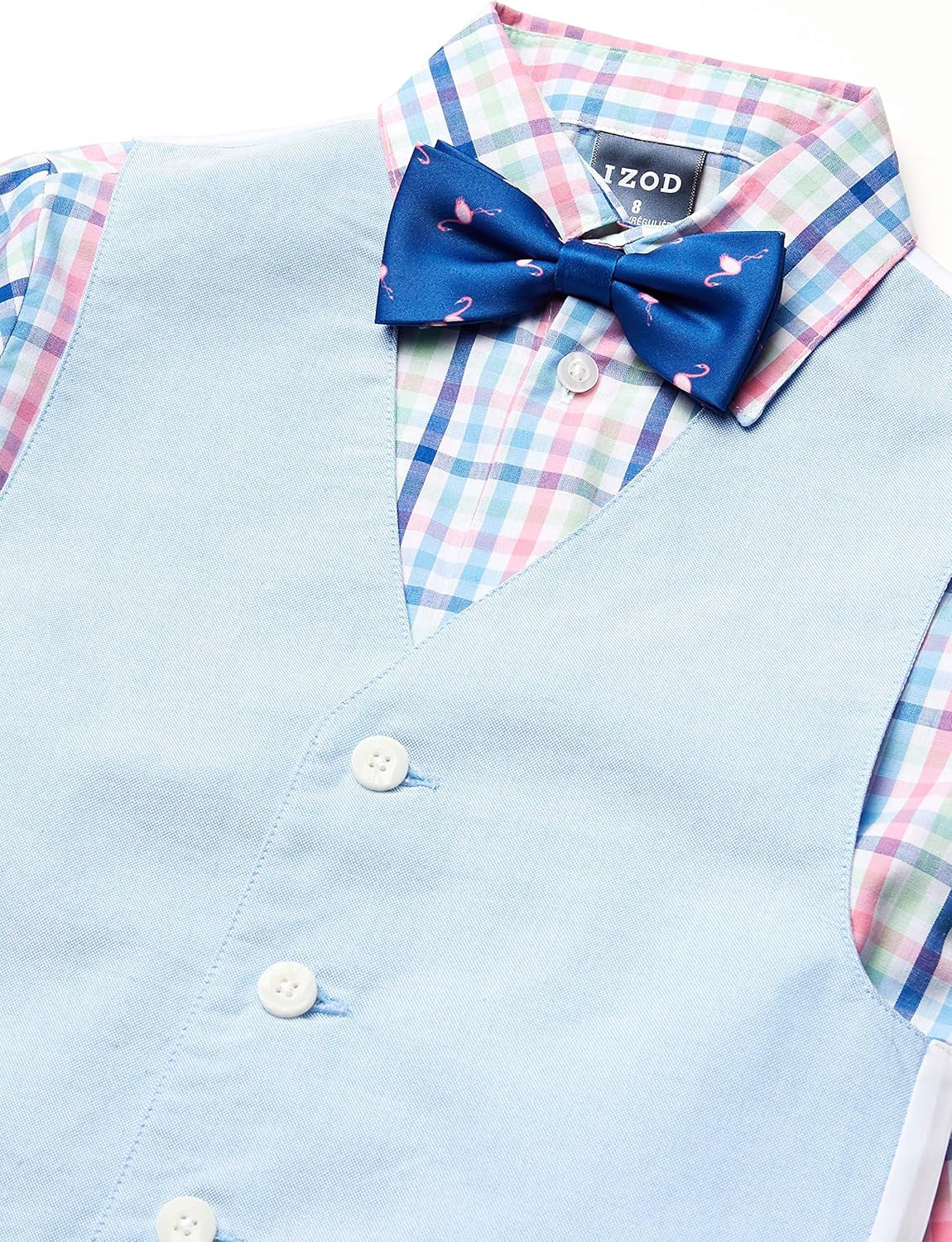 Boys' 4-Piece Set with Collared Dress Shirt, Tie, Vest, and Pants