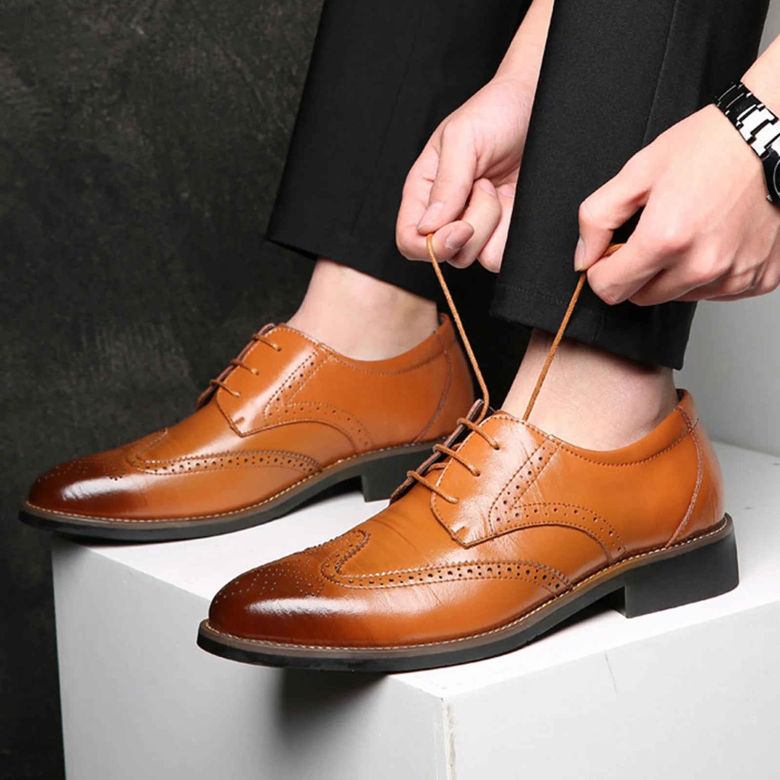 Classical Style Men'S Breathable Hollow Business Casual Pointed Shoes Mens Leather on Shoes for Women Shoes Men Casual Loafer Leather Mens Leather Dress Shoes 10 Mens Work Shoes