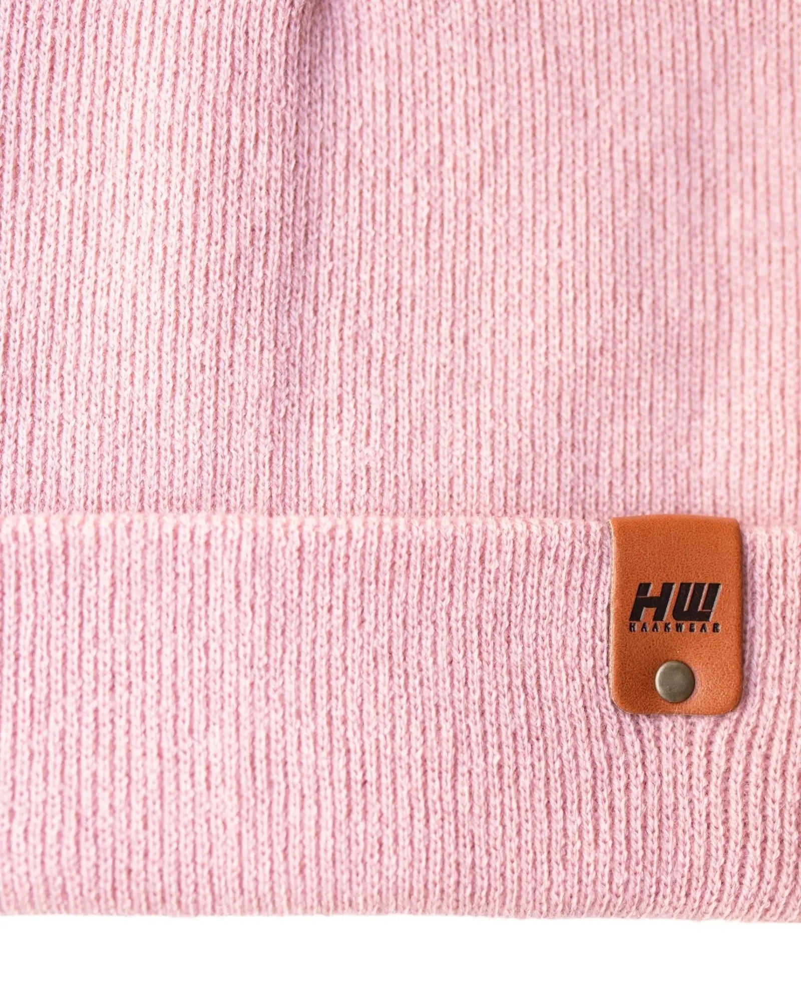 HAAKWEAR Knit Cuffed Classic Beanie / Hat - Pearl Pink, Made in USA