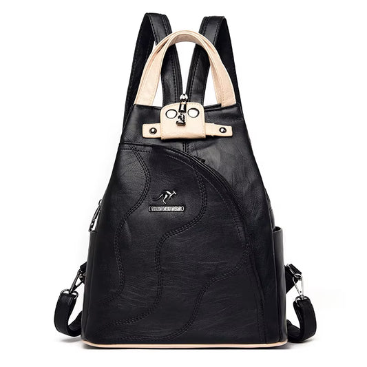 Women Leather Backpacks Zipper Female Chest Bag Travel Back Pack Ladies Bagpack Mochilas School Bags for Teenage Girls Sac a Dos