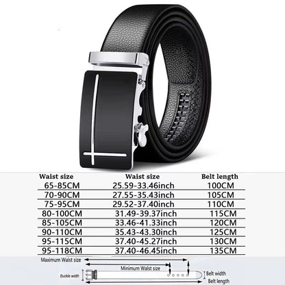 Men Belts Automatic Buckle Belt Genune Leather High Quality Black Male Belts for Men Leather Strap Casual Buises for Jeans