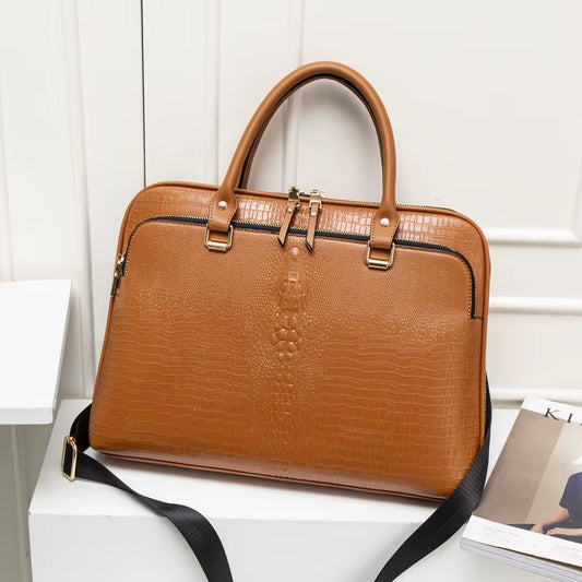 Fashion Women Leather Laptop Briefcases Office Lady Handbags for Woman Business Leather Handbag Notebook Computer Shoulder Bags