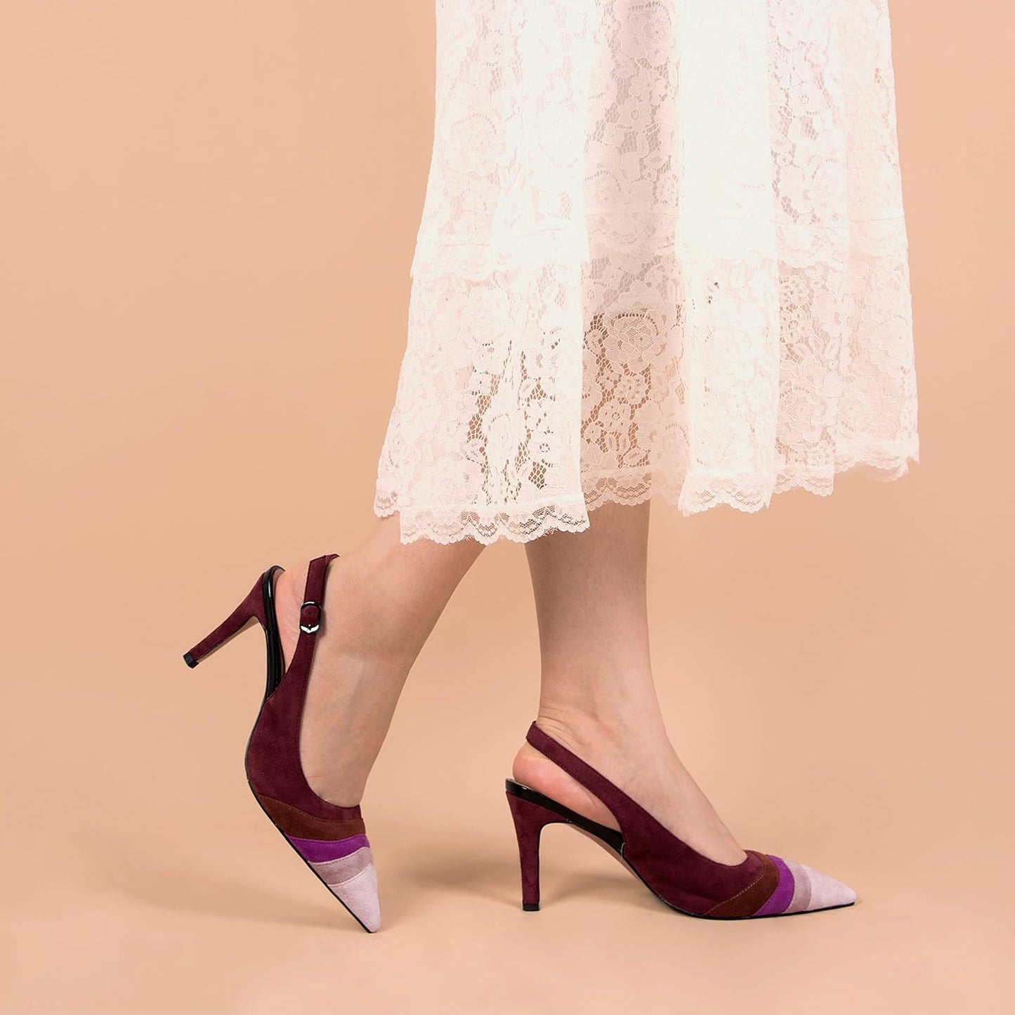 Kitten Heels for Women Rainbow Womens Sandals Pumps Multi Color Sexy Pointed Toe Comfortable Ladies Dress Party Shoes