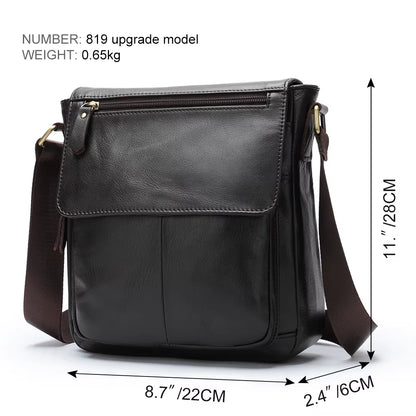 MVA Men'S Genuine Leather Bag Crossbody Bags for Men Messenger Bag Men Leather Men'S Shoulder Bags Male Man Handbags 819