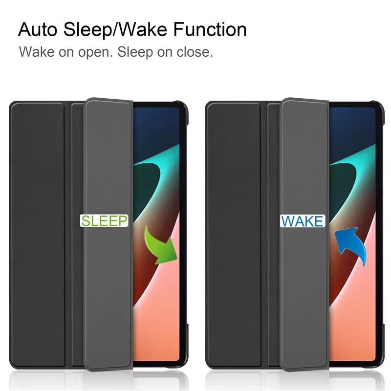 For  Mi Pad 8 7 6 Pro 5 11.2 Case Redmi Pad SE 11 10.6 8.7 2 Pro 12.1 Auto Wake up & Sleep Silicone Cover Support Charging