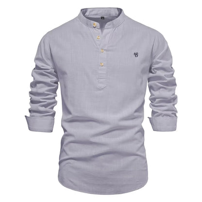 New Spring Cotton Social Shirt Men Solid Color High Quality Long Sleeve Shirt for Men Lapel Casual Social Men'S Shirts