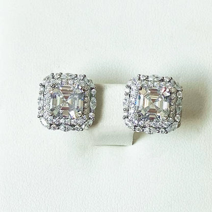 Wholesale  Brand 100% 925 Sterling Silver Paraiba Tourmaline Gemstone Birthstone Ear Studs Earrings Ladies Fine Jewelry