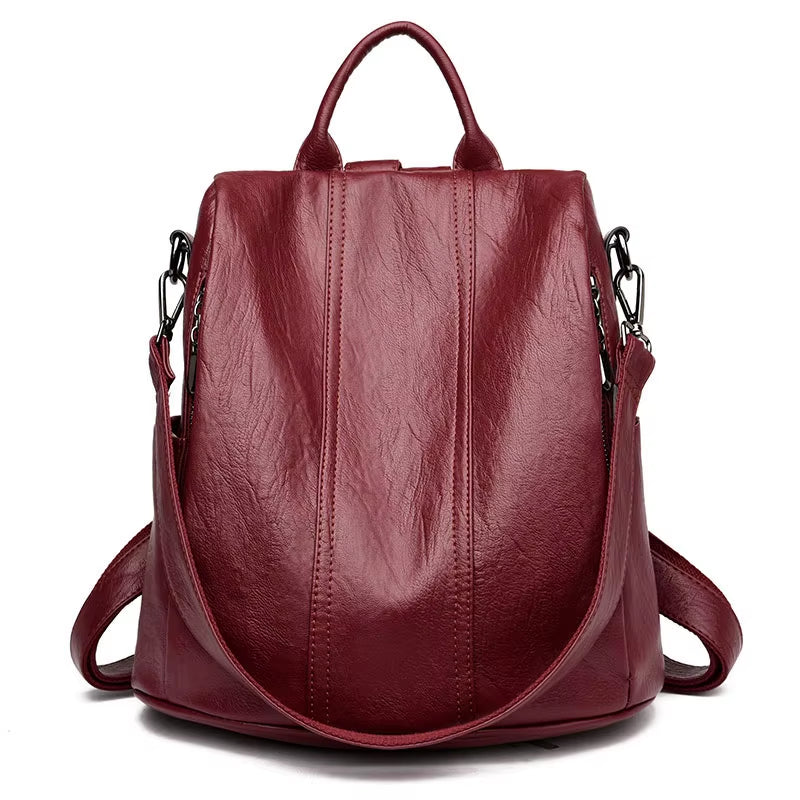 Women'S Waterproof anti Theft Leather Backpack 2024 Girls Shoulder Bags Multifunctional Large Capacity Travel Backpacks Mochilas