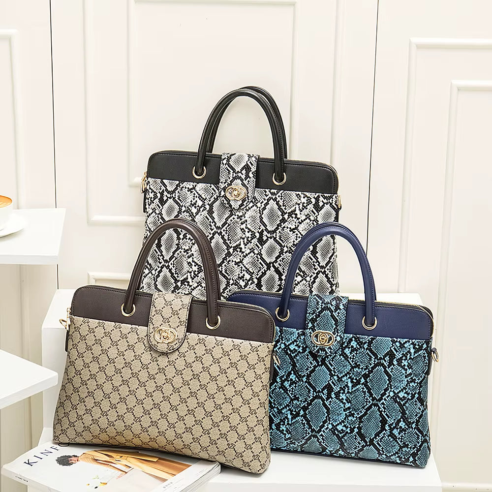Fashion Women Leather Laptop Briefcases Office Lady Handbags for Woman Business Leather Handbag Notebook Computer Shoulder Bags