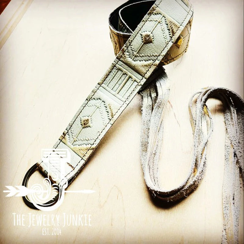 Gilded Navajo Leatherbelt W/Leather Fringe Closure