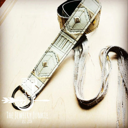 Gilded Navajo Leatherbelt W/Leather Fringe Closure