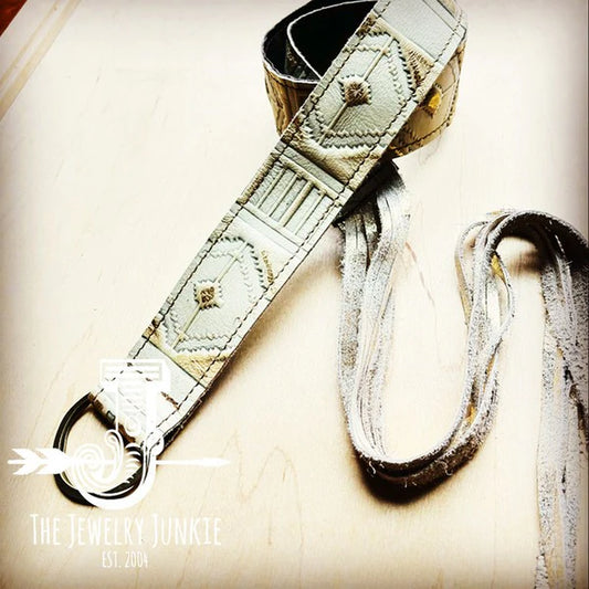 Gilded Navajo Leatherbelt W/Leather Fringe Closure